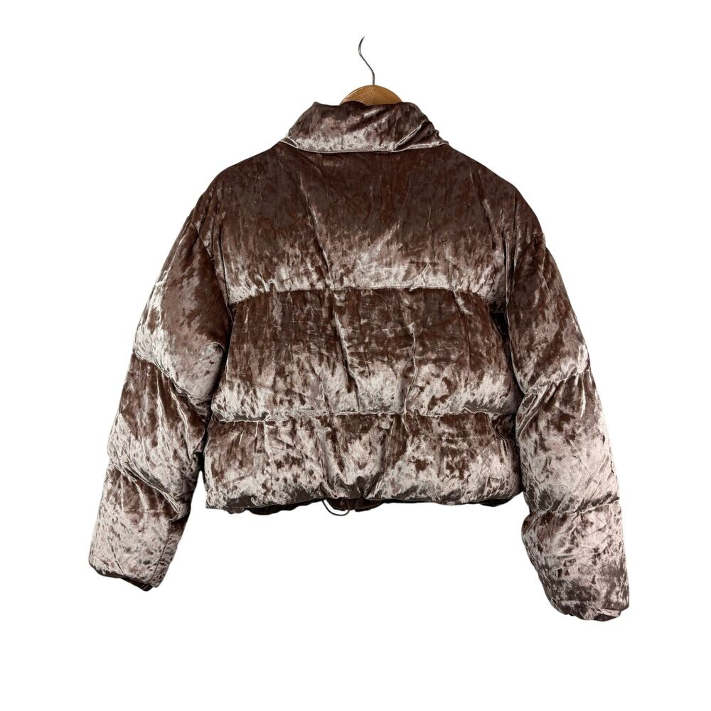 Fabletics Wander Crushed Velour Cropped Puffer Jacket Pink S - Picture 3 of 10